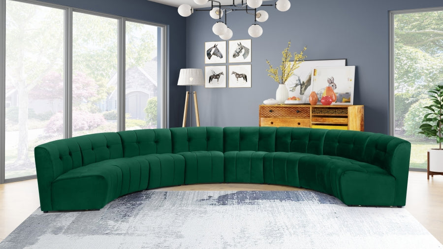 Meridian Furniture - Limitless 174.5" Velvet Upholstered 8 Piece Modular Sectional - 645Green-8PC - GreatFurnitureDeal