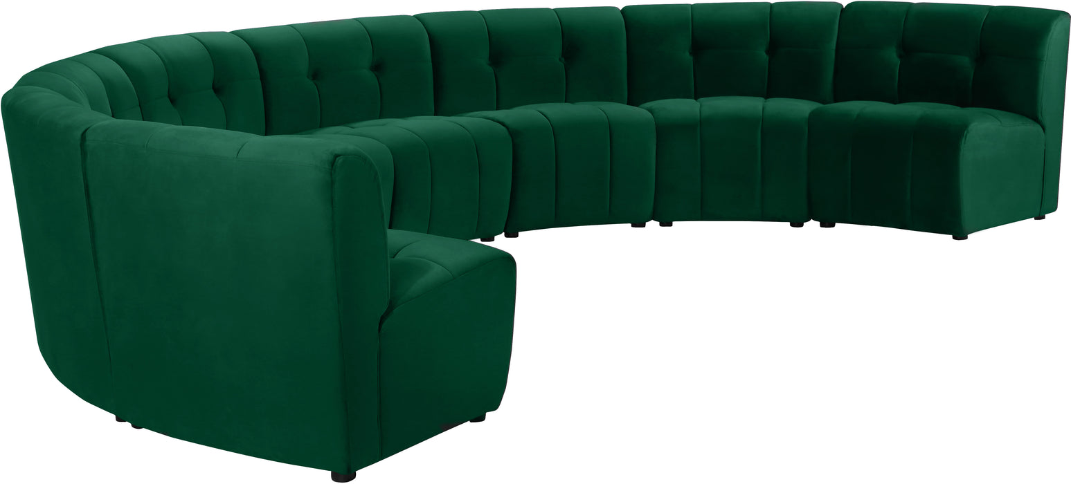 Meridian Furniture - Limitless 174.5" Velvet Upholstered 8 Piece Modular Sectional - 645Green-8PC - GreatFurnitureDeal