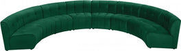 Meridian Furniture - Limitless 174.5" Velvet Upholstered 8 Piece Modular Sectional - 645Green-8PC - GreatFurnitureDeal