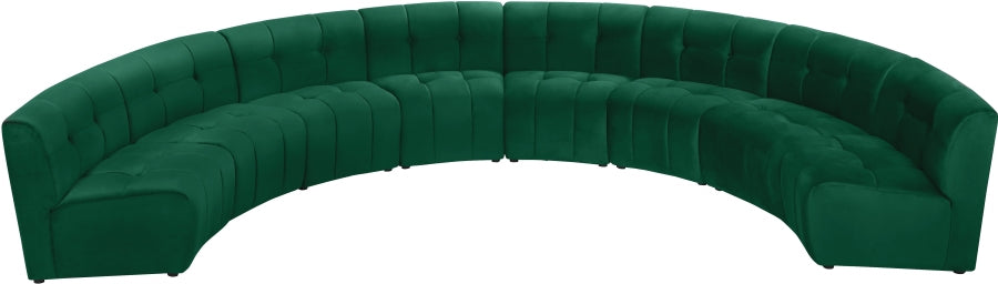 Meridian Furniture - Limitless 174.5" Velvet Upholstered 8 Piece Modular Sectional - 645Green-8PC - GreatFurnitureDeal