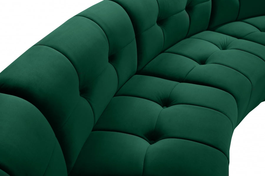 Meridian Furniture - Limitless 174.5" Velvet Upholstered 8 Piece Modular Sectional - 645Green-8PC - GreatFurnitureDeal