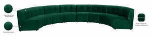 Meridian Furniture - Limitless 174.5" Velvet Upholstered 8 Piece Modular Sectional - 645Green-8PC - GreatFurnitureDeal