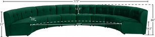 Meridian Furniture - Limitless 174.5" Velvet Upholstered 8 Piece Modular Sectional - 645Green-8PC - GreatFurnitureDeal