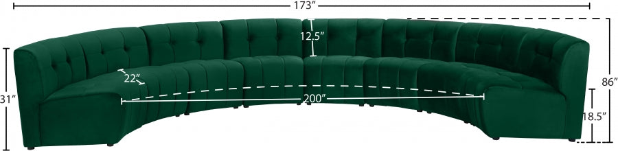 Meridian Furniture - Limitless 174.5" Velvet Upholstered 8 Piece Modular Sectional - 645Green-8PC - GreatFurnitureDeal
