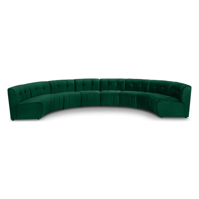 Meridian Furniture - Limitless 174.5" Velvet Upholstered 8 Piece Modular Sectional - 645Green-8PC - GreatFurnitureDeal