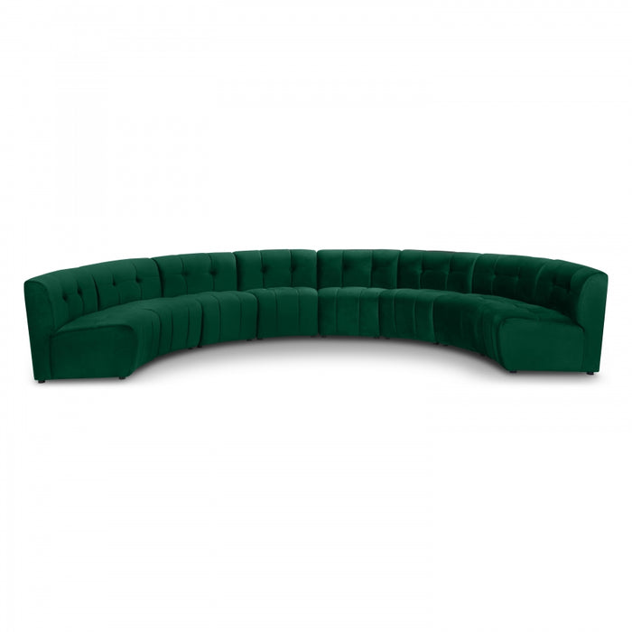 Meridian Furniture - Limitless 174.5" Velvet Upholstered 8 Piece Modular Sectional - 645Green-8PC - GreatFurnitureDeal