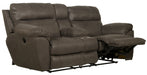 Catnapper - Atlas Reclining Console Loveseat in Charcoal - 1009-CHARCOAL - GreatFurnitureDeal