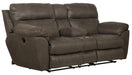 Catnapper - Atlas Reclining Console Loveseat in Charcoal - 1009-CHARCOAL - GreatFurnitureDeal