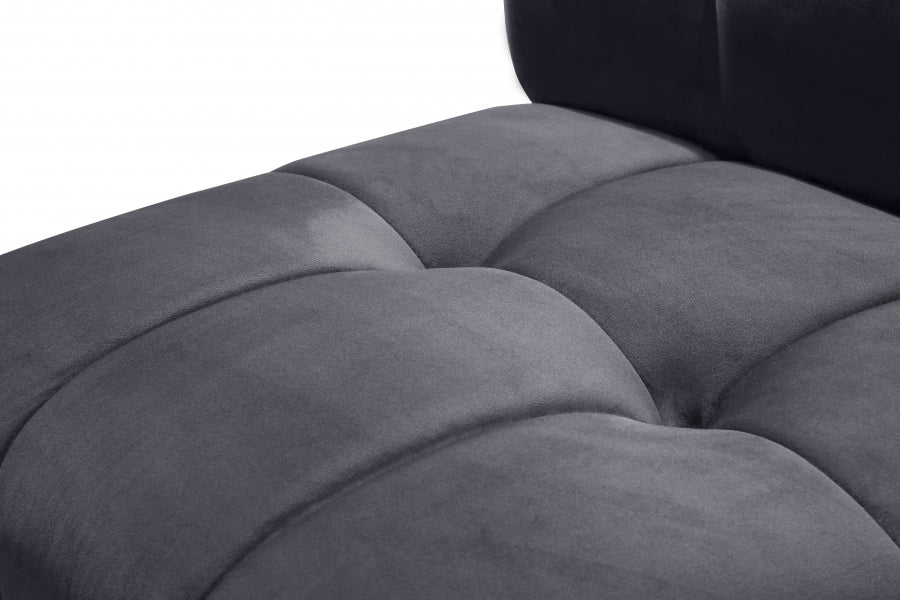 Meridian Furniture - Limitless 174.5" Velvet Upholstered 8 Piece Modular Sectional - 645Grey-8PC - GreatFurnitureDeal