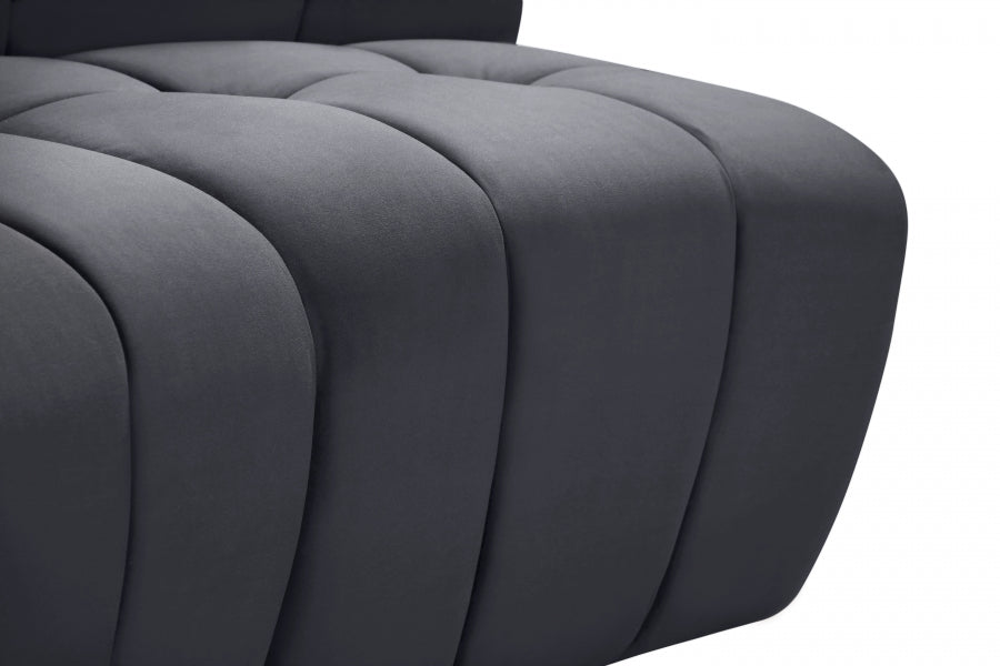 Meridian Furniture - Limitless 174.5" Velvet Upholstered 8 Piece Modular Sectional - 645Grey-8PC - GreatFurnitureDeal