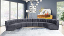 Meridian Furniture - Limitless 174.5" Velvet Upholstered 8 Piece Modular Sectional - 645Grey-8PC - GreatFurnitureDeal