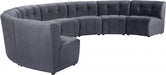 Meridian Furniture - Limitless 174.5" Velvet Upholstered 8 Piece Modular Sectional - 645Grey-8PC - GreatFurnitureDeal