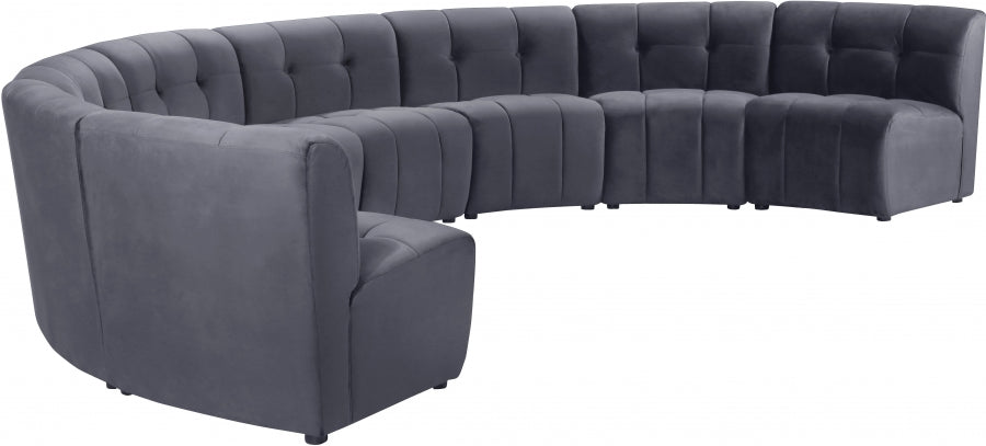 Meridian Furniture - Limitless 174.5" Velvet Upholstered 8 Piece Modular Sectional - 645Grey-8PC - GreatFurnitureDeal