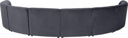 Meridian Furniture - Limitless 174.5" Velvet Upholstered 8 Piece Modular Sectional - 645Grey-8PC - GreatFurnitureDeal