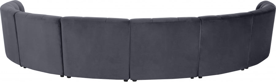 Meridian Furniture - Limitless 174.5" Velvet Upholstered 8 Piece Modular Sectional - 645Grey-8PC - GreatFurnitureDeal