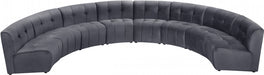 Meridian Furniture - Limitless 174.5" Velvet Upholstered 8 Piece Modular Sectional - 645Grey-8PC - GreatFurnitureDeal
