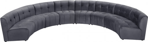 Meridian Furniture - Limitless 174.5" Velvet Upholstered 8 Piece Modular Sectional - 645Grey-8PC - GreatFurnitureDeal