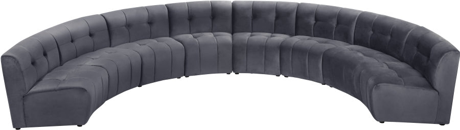 Meridian Furniture - Limitless 174.5" Velvet Upholstered 8 Piece Modular Sectional - 645Grey-8PC - GreatFurnitureDeal