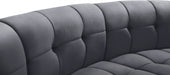 Meridian Furniture - Limitless 174.5" Velvet Upholstered 8 Piece Modular Sectional - 645Grey-8PC - GreatFurnitureDeal