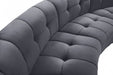 Meridian Furniture - Limitless 174.5" Velvet Upholstered 8 Piece Modular Sectional - 645Grey-8PC - GreatFurnitureDeal