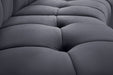 Meridian Furniture - Limitless 174.5" Velvet Upholstered 8 Piece Modular Sectional - 645Grey-8PC - GreatFurnitureDeal