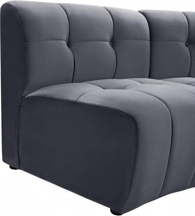 Meridian Furniture - Limitless 174.5" Velvet Upholstered 8 Piece Modular Sectional - 645Grey-8PC - GreatFurnitureDeal