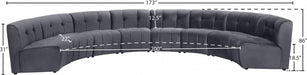 Meridian Furniture - Limitless 174.5" Velvet Upholstered 8 Piece Modular Sectional - 645Grey-8PC - GreatFurnitureDeal