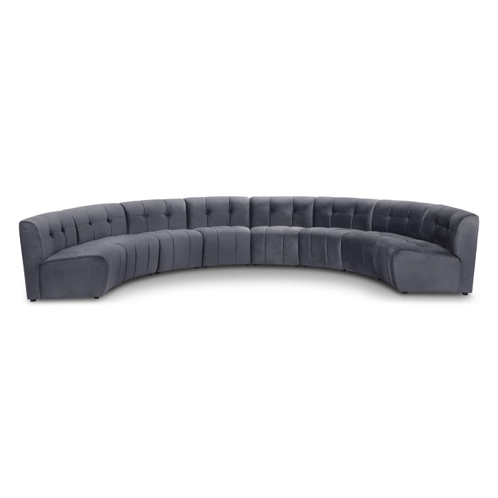 Meridian Furniture - Limitless 174.5" Velvet Upholstered 8 Piece Modular Sectional - 645Grey-8PC - GreatFurnitureDeal