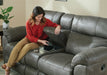 Catnapper - Atlas Reclining Console Loveseat in Charcoal - 1009-CHARCOAL - GreatFurnitureDeal