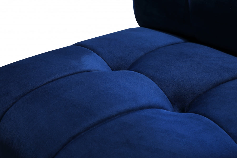 Meridian Furniture - Limitless 174.5" Velvet Upholstered 8 Piece Modular Sectional - 645Navy-8PC - GreatFurnitureDeal
