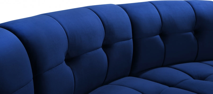 Meridian Furniture - Limitless 174.5" Velvet Upholstered 8 Piece Modular Sectional - 645Navy-8PC - GreatFurnitureDeal