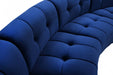 Meridian Furniture - Limitless 174.5" Velvet Upholstered 8 Piece Modular Sectional - 645Navy-8PC - GreatFurnitureDeal