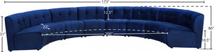 Meridian Furniture - Limitless 174.5" Velvet Upholstered 8 Piece Modular Sectional - 645Navy-8PC - GreatFurnitureDeal