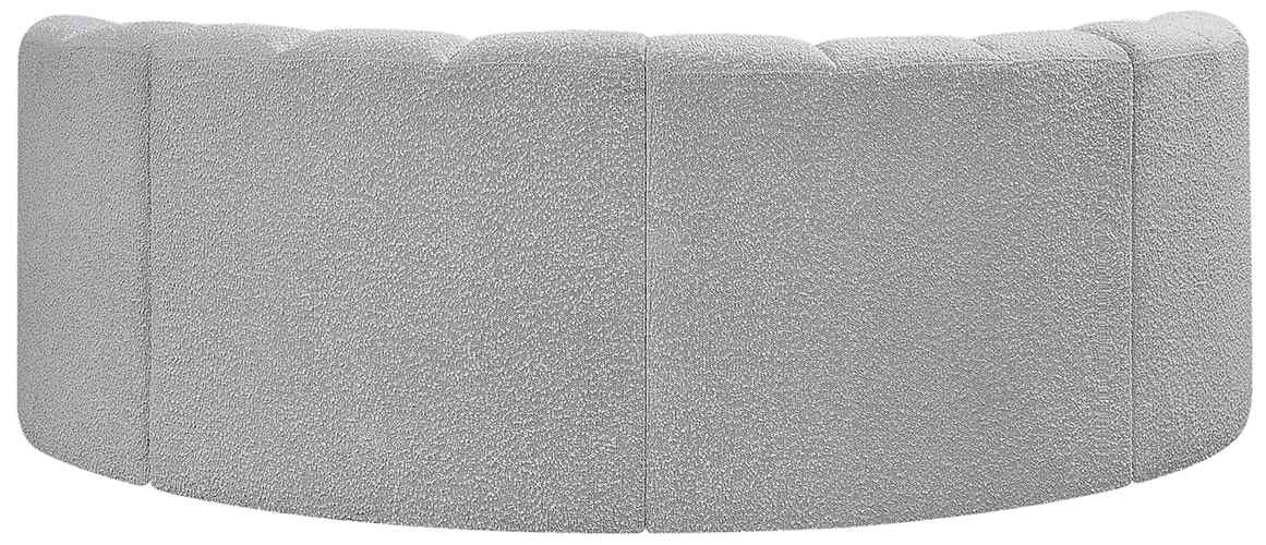 Meridian Furniture - Arc 88" Grey Boucle Fabric Upholstered 4pc. Sectional - 102Grey-S4C - GreatFurnitureDeal