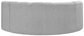 Meridian Furniture - Arc 88" Grey Boucle Fabric Upholstered 4pc. Sectional - 102Grey-S4C - GreatFurnitureDeal
