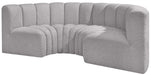 Meridian Furniture - Arc 88" Grey Boucle Fabric Upholstered 4pc. Sectional - 102Grey-S4C - GreatFurnitureDeal
