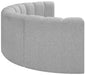 Meridian Furniture - Arc 88" Grey Boucle Fabric Upholstered 4pc. Sectional - 102Grey-S4C - GreatFurnitureDeal