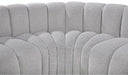 Meridian Furniture - Arc 88" Grey Boucle Fabric Upholstered 4pc. Sectional - 102Grey-S4C - GreatFurnitureDeal