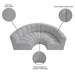 Meridian Furniture - Arc 88" Grey Boucle Fabric Upholstered 4pc. Sectional - 102Grey-S4C - GreatFurnitureDeal