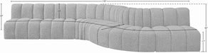 Meridian Furniture - Arc 170" Grey Boucle Fabric Upholstered 7pc. Sectional - 102Grey-S7C - GreatFurnitureDeal