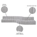 Meridian Furniture - Arc 170" Grey Boucle Fabric Upholstered 7pc. Sectional - 102Grey-S7C - GreatFurnitureDeal