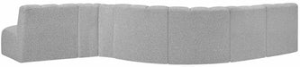 Meridian Furniture - Arc 170" Grey Boucle Fabric Upholstered 7pc. Sectional - 102Grey-S7C - GreatFurnitureDeal