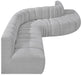 Meridian Furniture - Arc 170" Grey Boucle Fabric Upholstered 7pc. Sectional - 102Grey-S7C - GreatFurnitureDeal