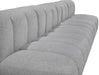 Meridian Furniture - Arc 170" Grey Boucle Fabric Upholstered 7pc. Sectional - 102Grey-S7C - GreatFurnitureDeal