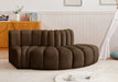 Meridian Furniture - Arc 77" Brown Velvet Upholstered 3pc. Sectional - 103Brown-S3E - GreatFurnitureDeal