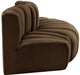 Meridian Furniture - Arc 77" Brown Velvet Upholstered 3pc. Sectional - 103Brown-S3E - GreatFurnitureDeal