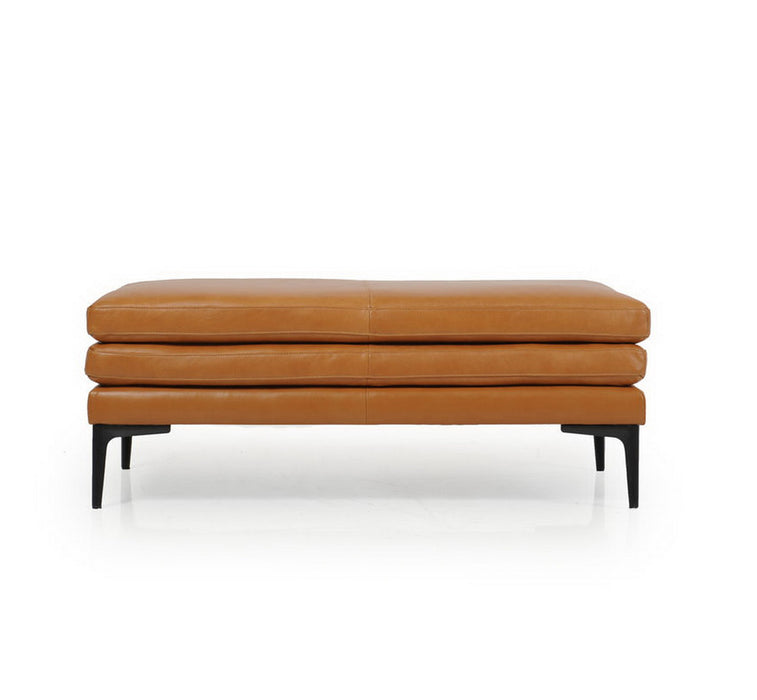 Moroni - Rica Full Leather Bench Ottoman in Tan - 43946BS1961