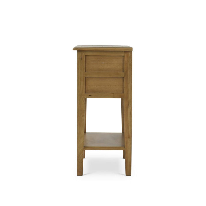 Bramble - Montego Side Table in Straw Wash w/ Rattan Glaze Shelf - 10598AFD----- - GreatFurnitureDeal