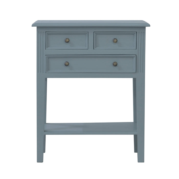 Bramble - Eton 3 Drawer Side Table in Frosted Blue, Light Distressed - US-WS-10598FRB----LDT