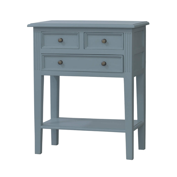Bramble - Eton 3 Drawer Side Table in Frosted Blue, Light Distressed - US-WS-10598FRB----LDT